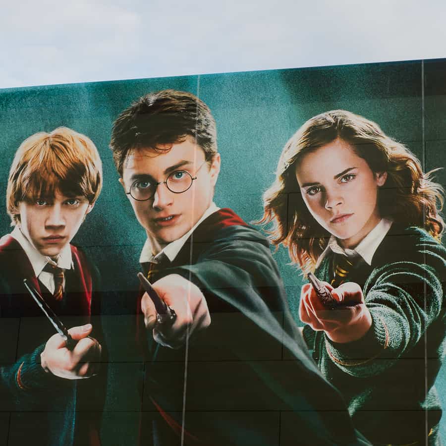 Daniel Radcliffe, Emma Watson And Rupert Grint On The Poster Of The Wizarding World Of Harry Poter Experience In Madrid
