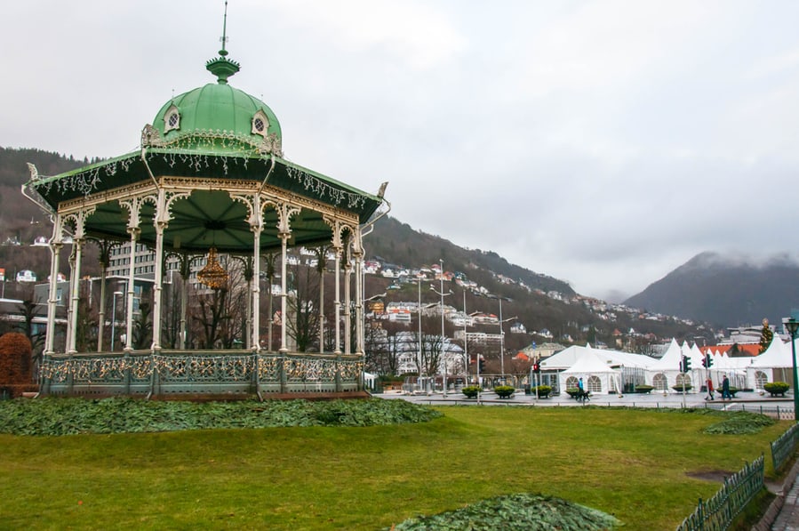 Replica Of The Famous Music Pavilion Located In The City Park Of Bergen, Norway