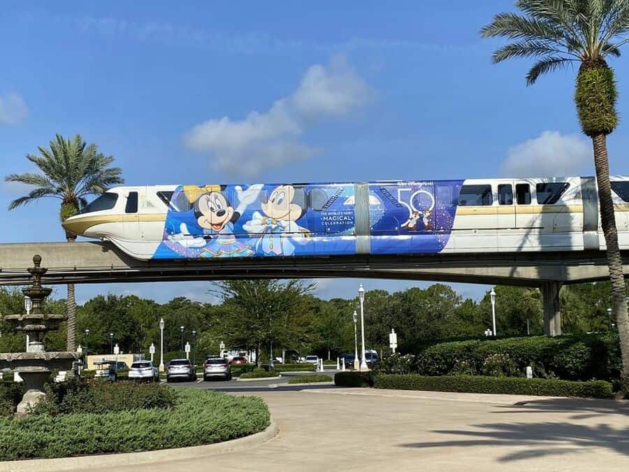 Magic Kingdom Monorail Decked Out For Disney World's 50Th Anniversary