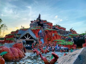 People At A Splash Mountain Water Ride At Magic Kingdom In Disney World