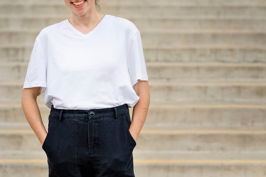 Woman Wearing White Plain