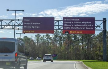 Signs Indicating Which Lane To Drive For Epcot, Magic Kingdom And More