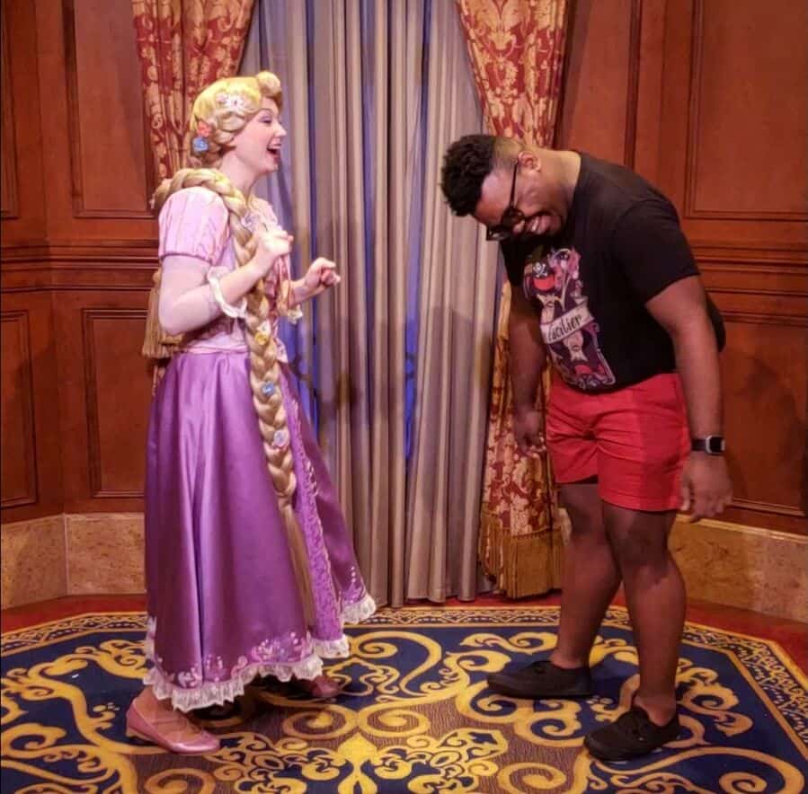 Rapunzel In Fairytale Hall At The Magic Kingdom's Disney Princess Meet And Greet Spot.
