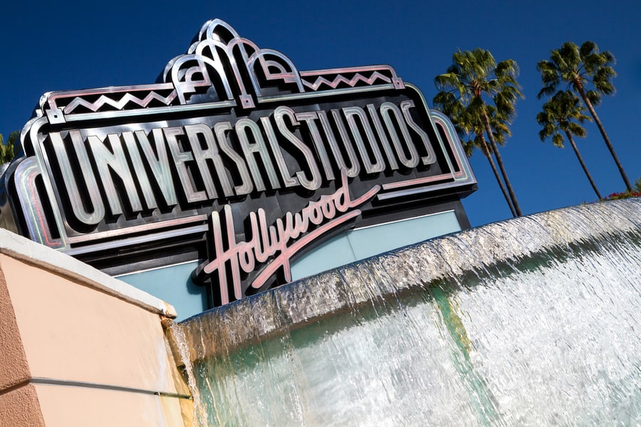 The Universal Studios Hollywood Sign Greeting Visitors Outside The Amusement Park