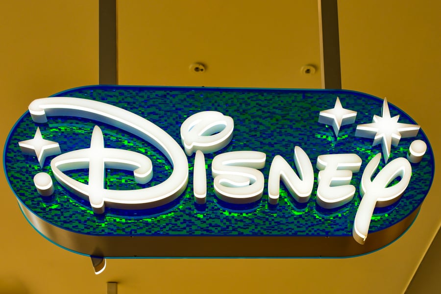 Top View Of Disney Sign At Orlando International Airport