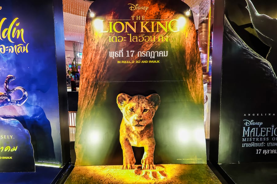 A Beautiful Standee Of A Movie Called Lion King Display