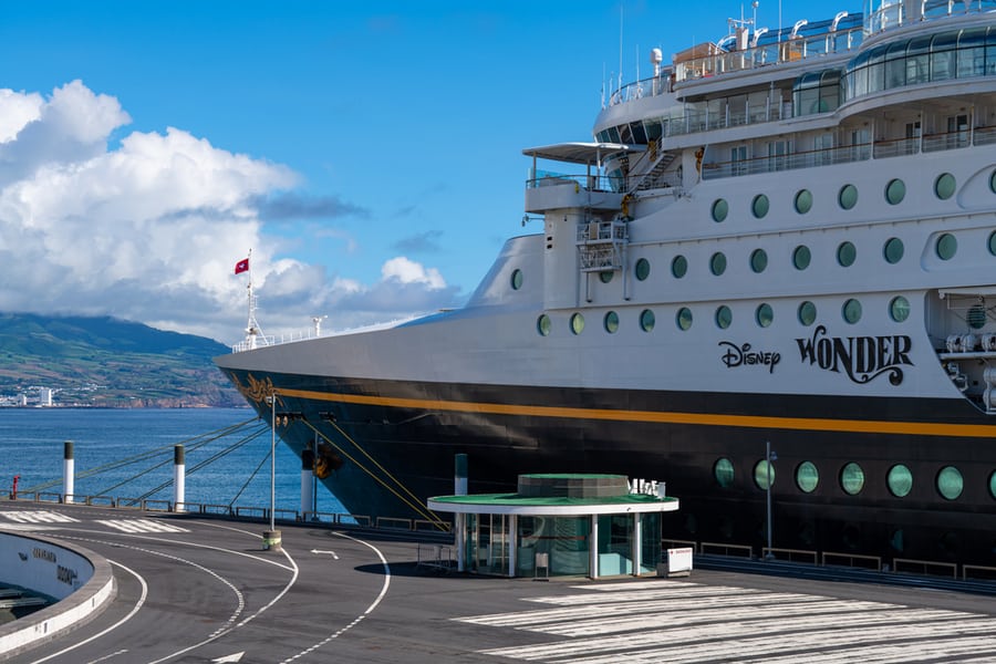 Disney Wonder Cruise Stopped At The Port Of Ponta Delgada Ponta Delgada