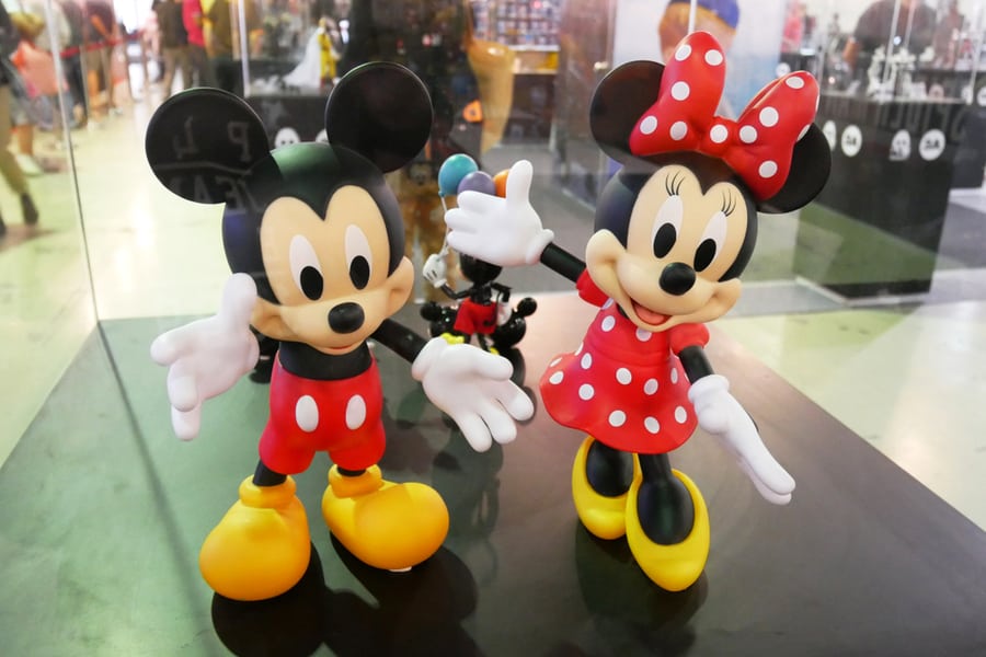 Fictional Cartoon Characters From Disney Called Mickey &Amp; Minnie Mouse