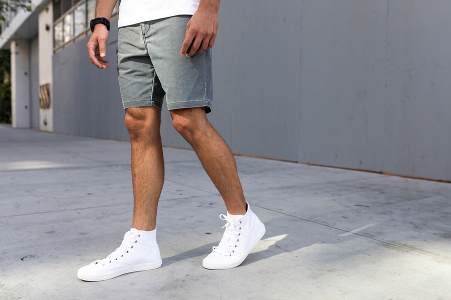 Men's Ankle Sneakers White Street Style Apparel Shoot
