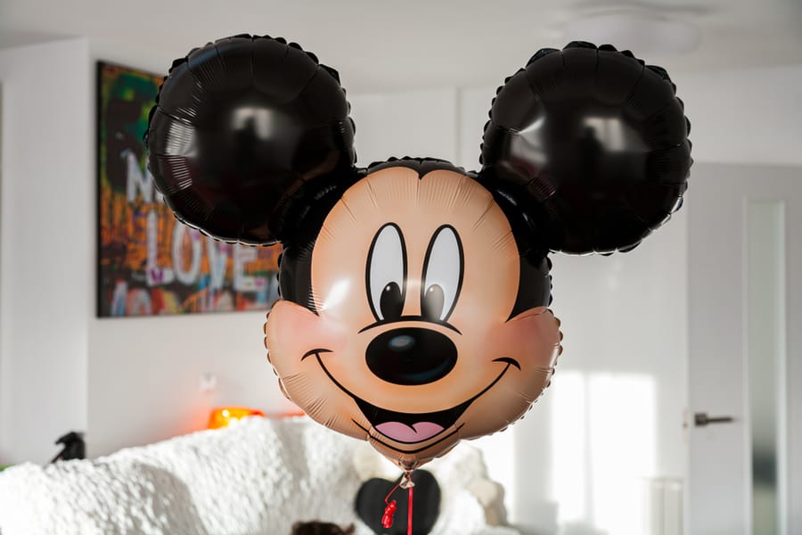 Mickey-Shaped Balloon Inflated With Helio