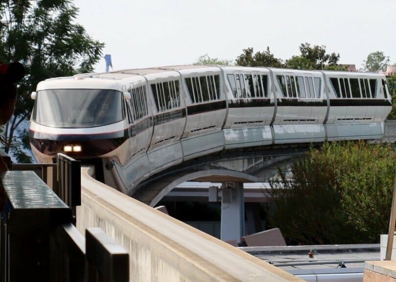 Monorail On The Way To Magic Kingdom At Disney World