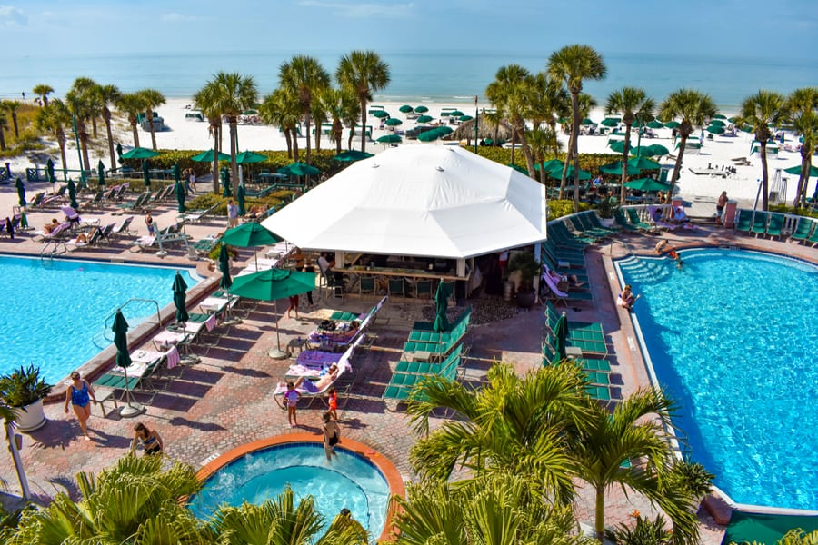 Pool Area View Of The Don Cesar Hotel And St. Pete Beach