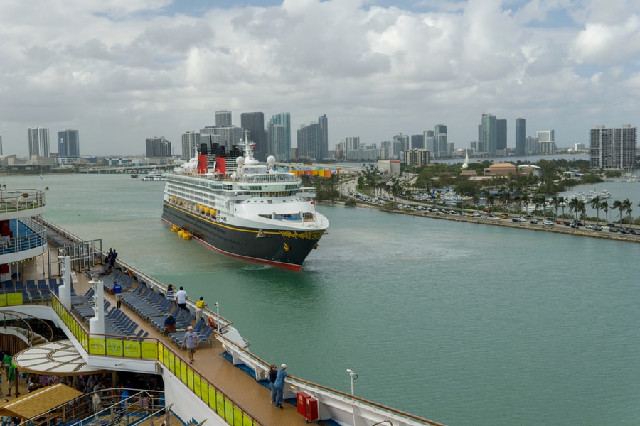 The Disney Dream Cruise Ship On The Inter-Coastal Waterway Leaving Port Of Florida
